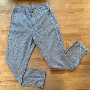 Blue & white pin striped UNIQLO ankle length pants